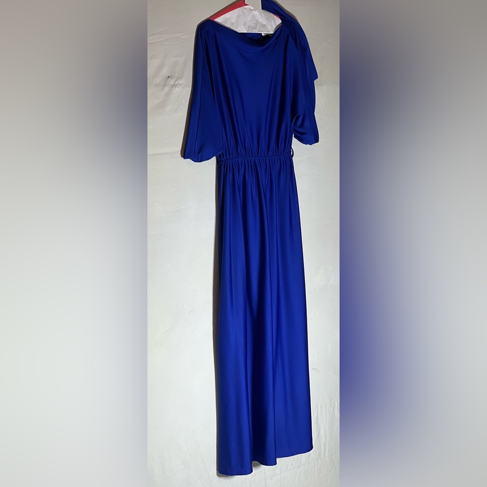 Women’s Koh Koh long blue, silk, formal evening gown.